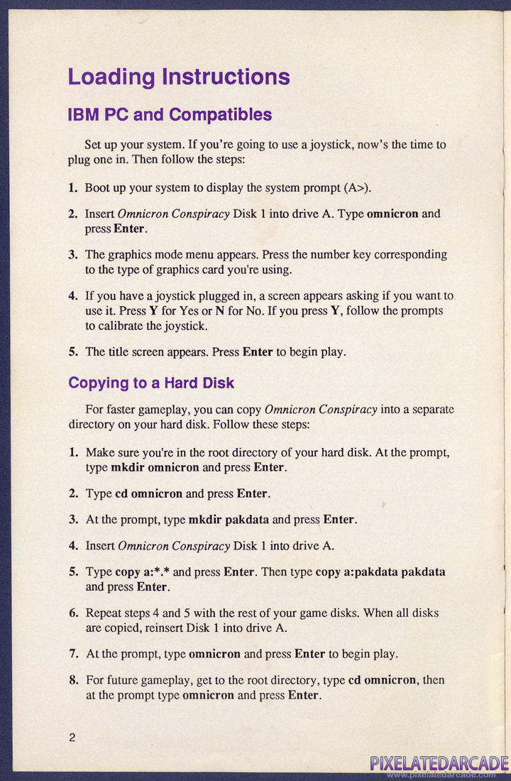 Omnicron Conspiracy: Instruction Manual - Page 2