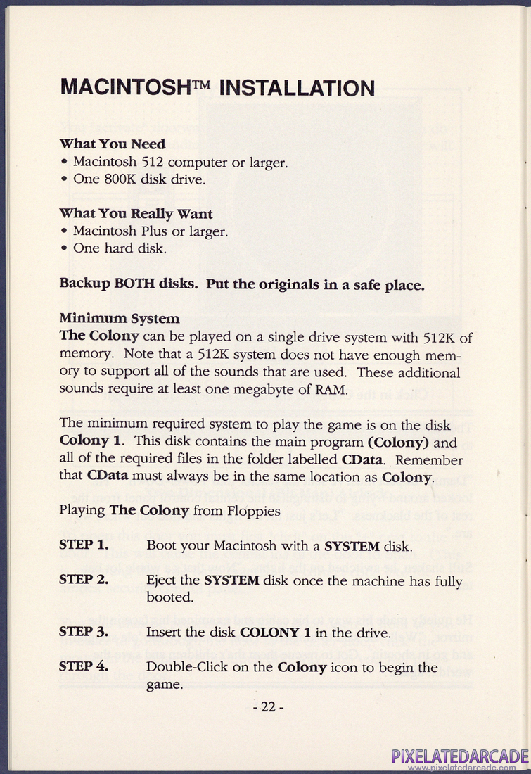 The Colony: Instruction Manual - Page 22