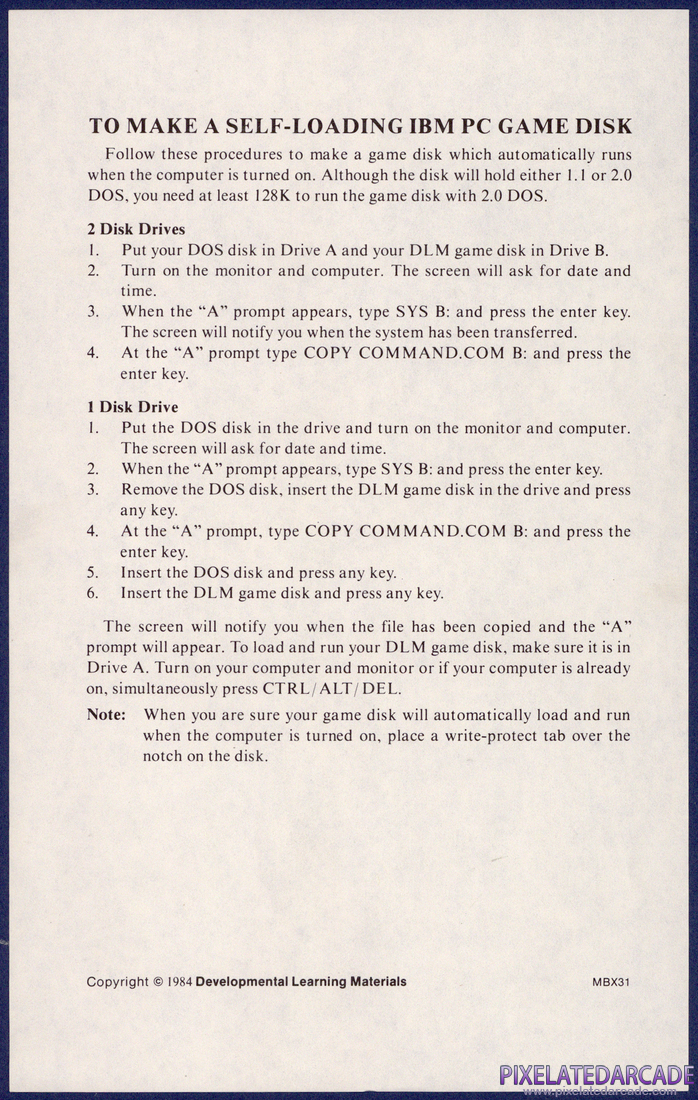 Dragon Mix: IBM PC Version Addendum - IBM PC Addendum