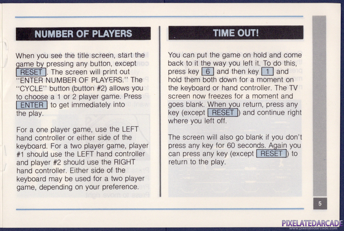BurgerTime: Instruction Manual - Page 5