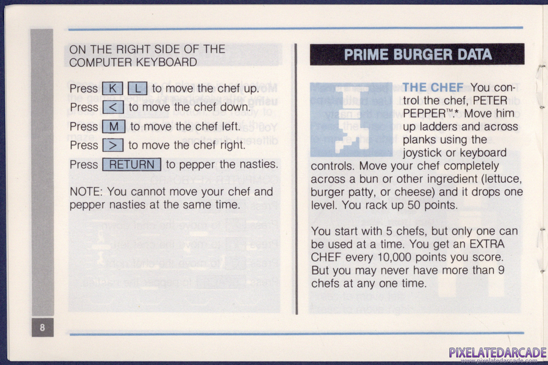BurgerTime: Instruction Manual - Page 8
