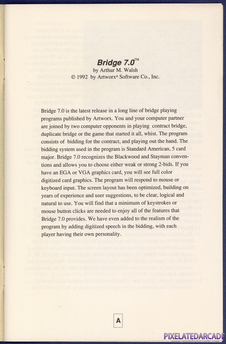 Bridge 7.0: Instruction Manual - Page A