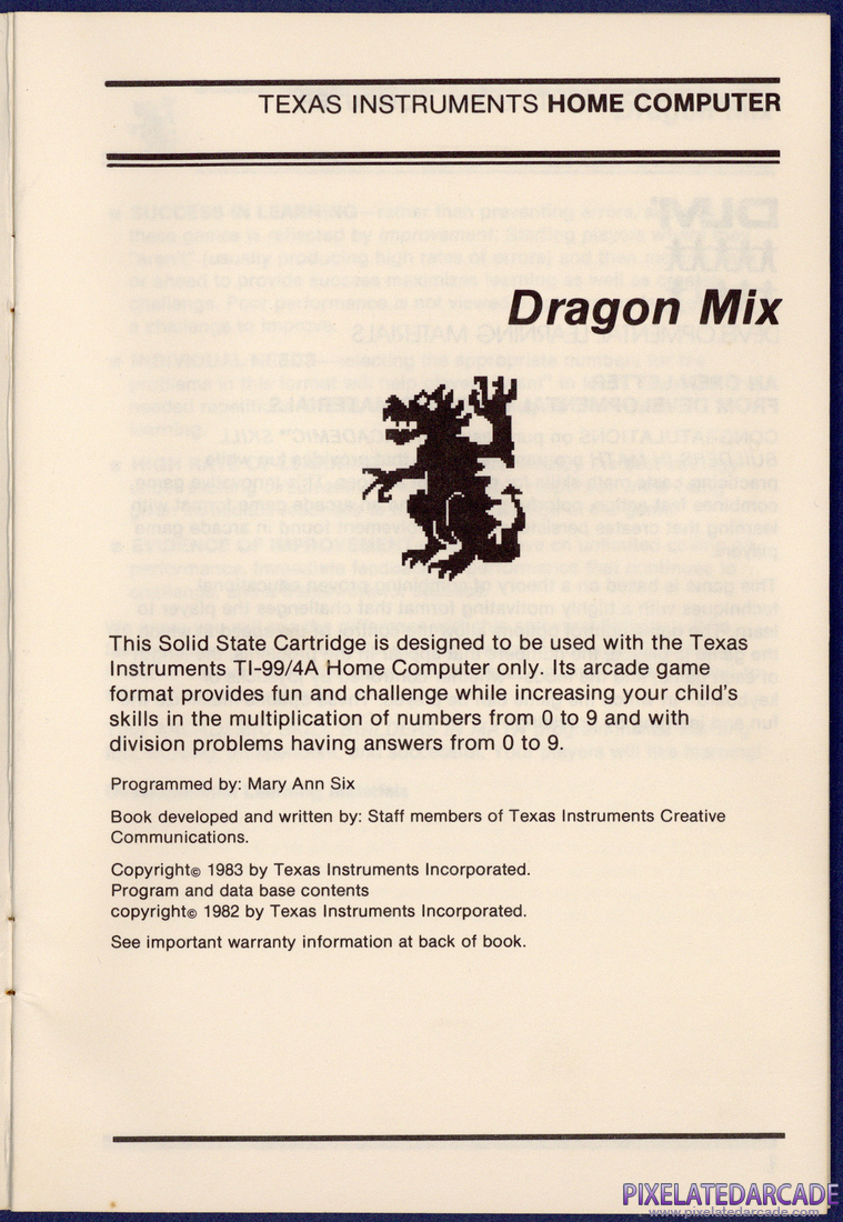 Dragon Mix: Instruction Manual - Page 1