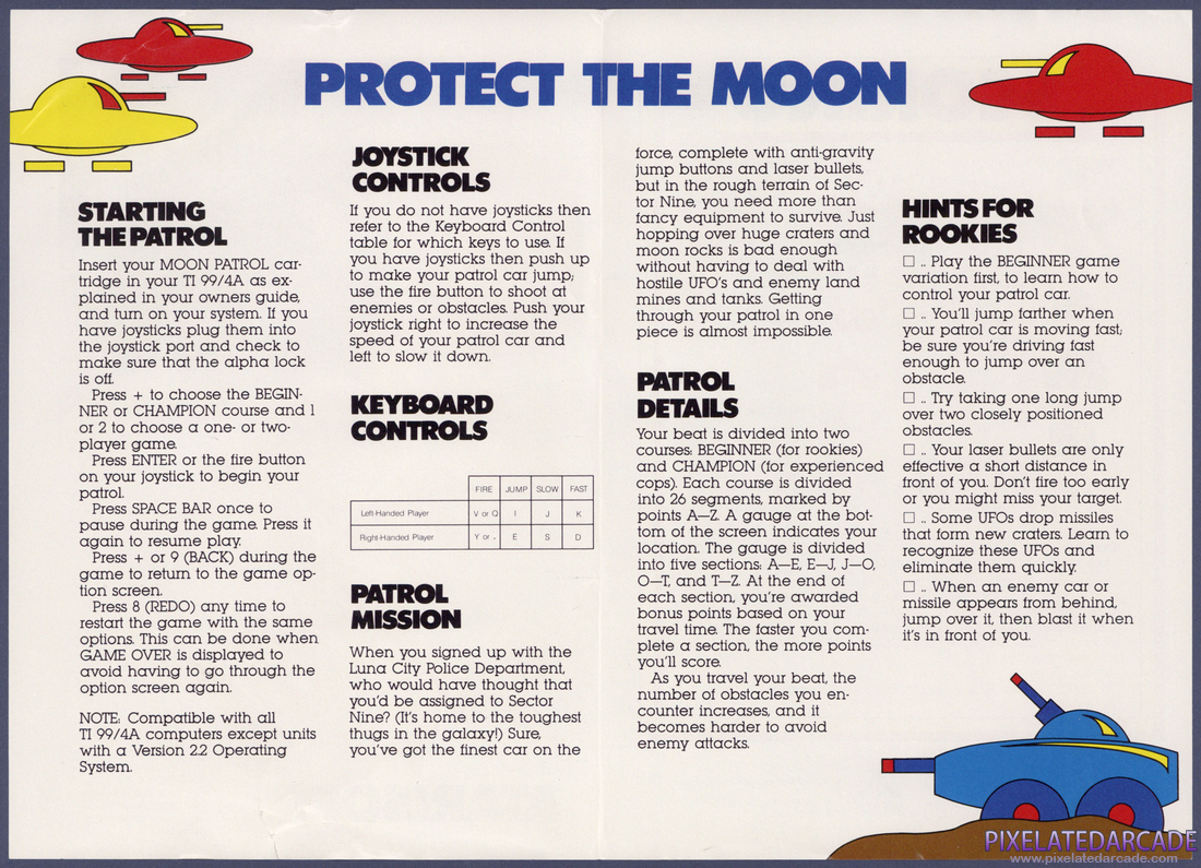 Moon Patrol: Instruction Manual - Page 2