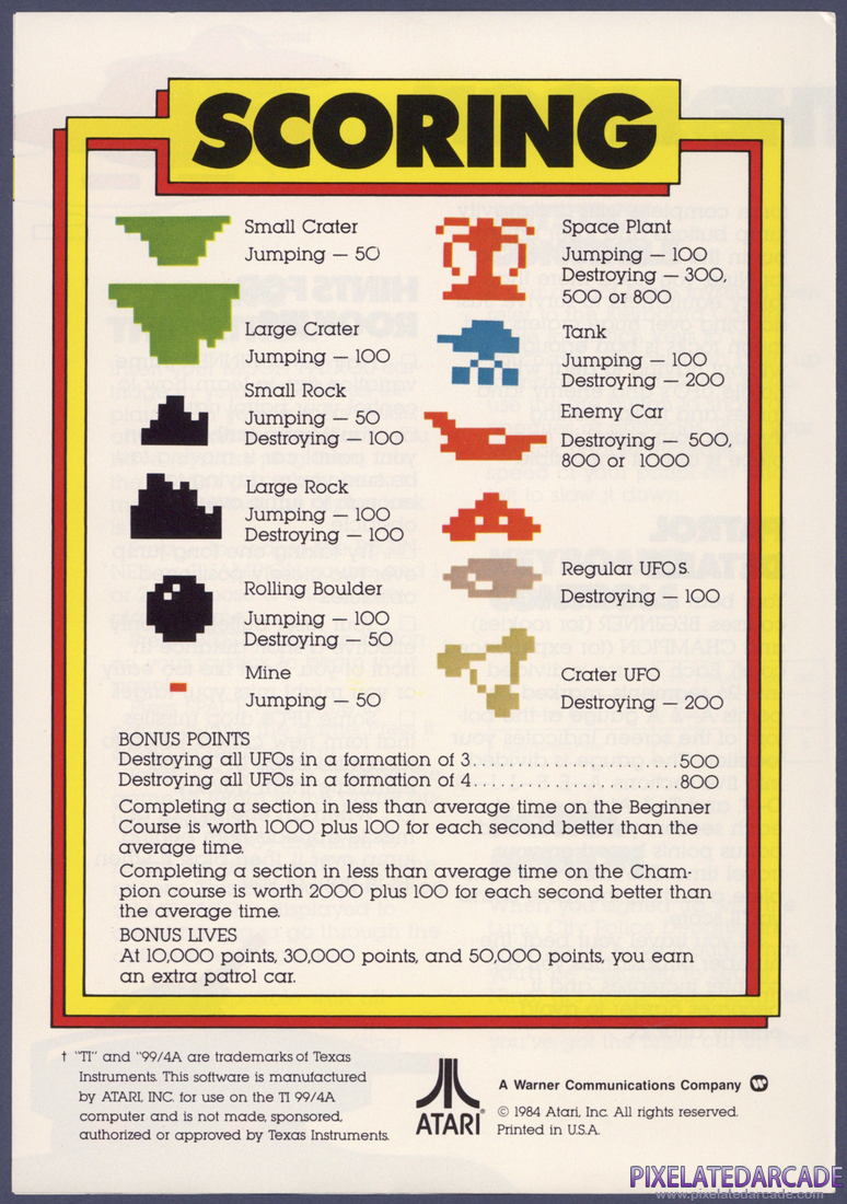 Moon Patrol: Instruction Manual - Page 3