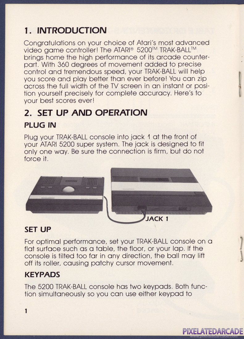 Trak-Ball Controller: Atari 5200 Trak-Ball Instruction Manual - Page 4