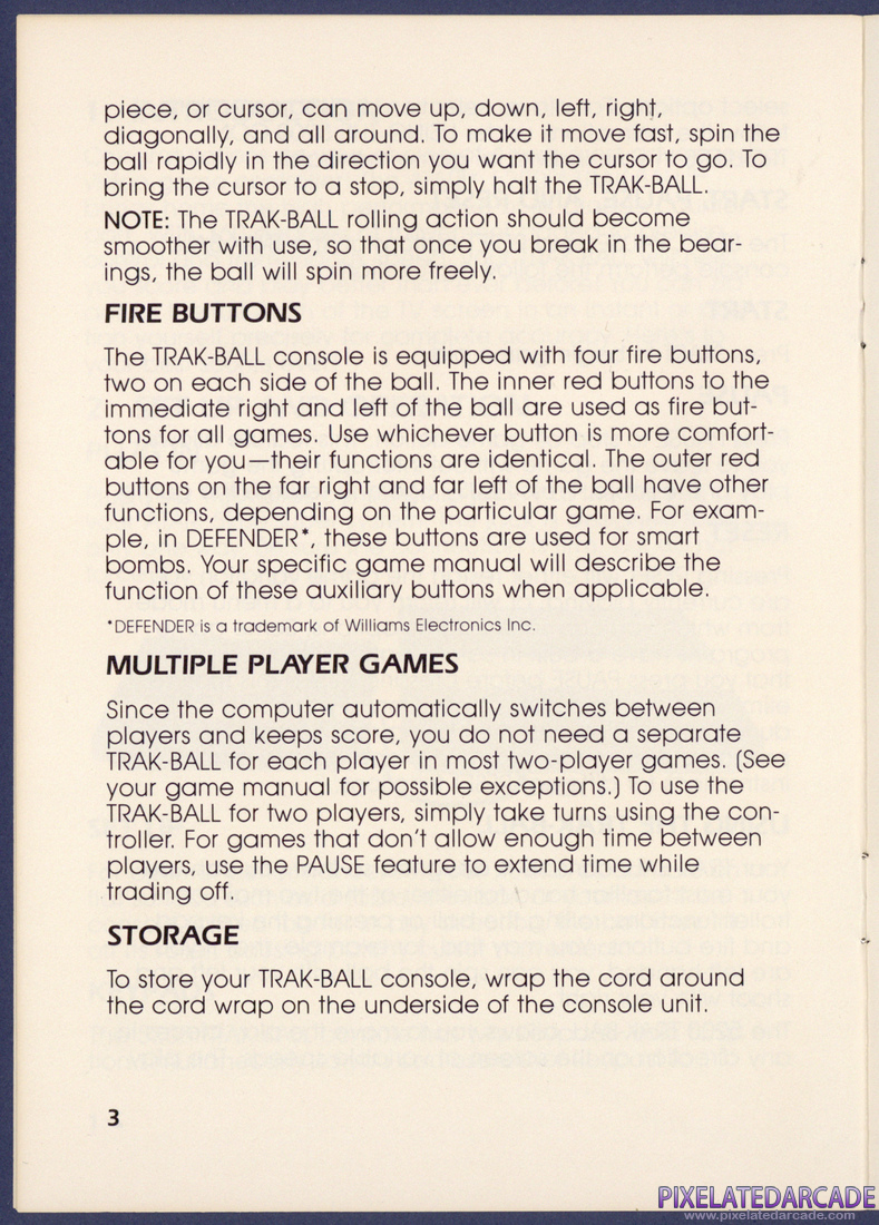 Trak-Ball Controller: Atari 5200 Trak-Ball Instruction Manual - Page 6