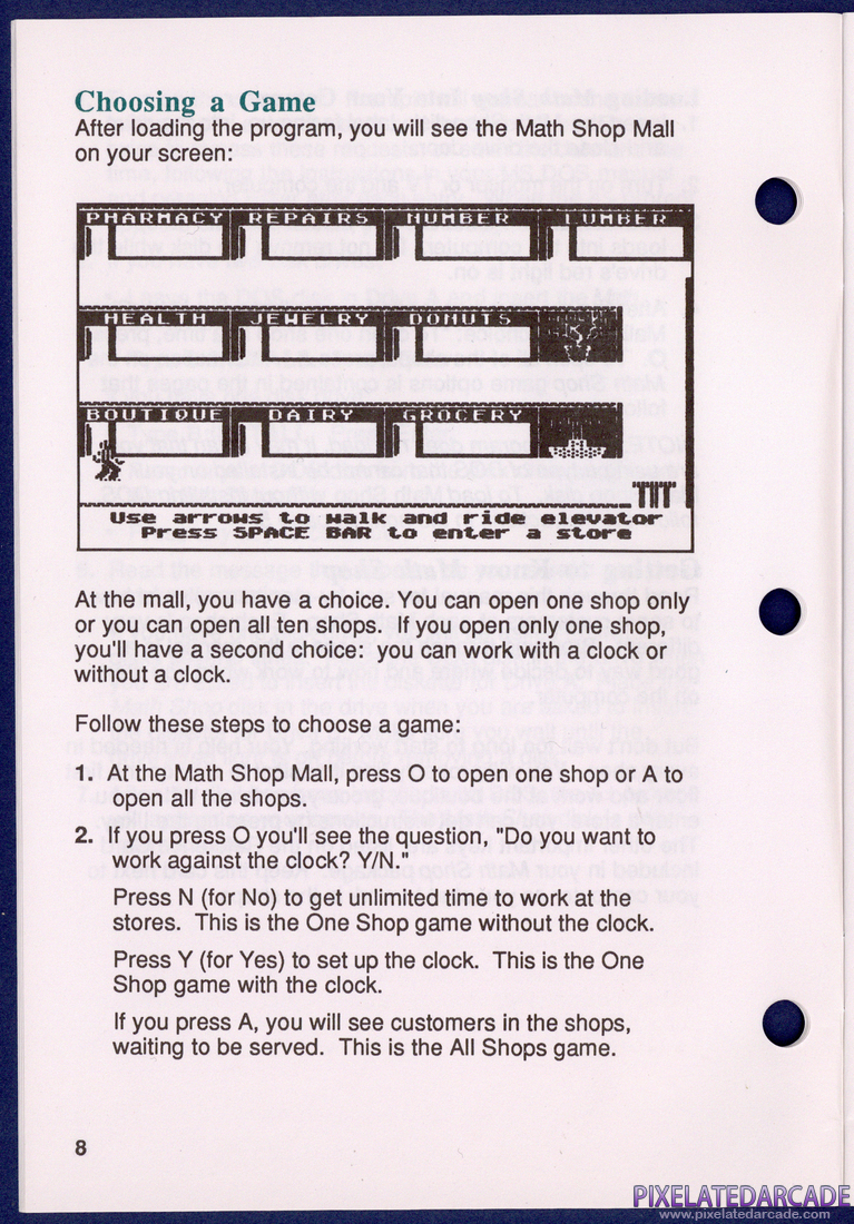 Math Shop: Instruction Manual - Page 8