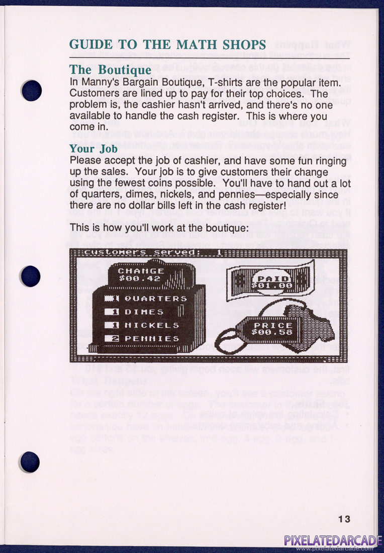 Math Shop: Instruction Manual - Page 13