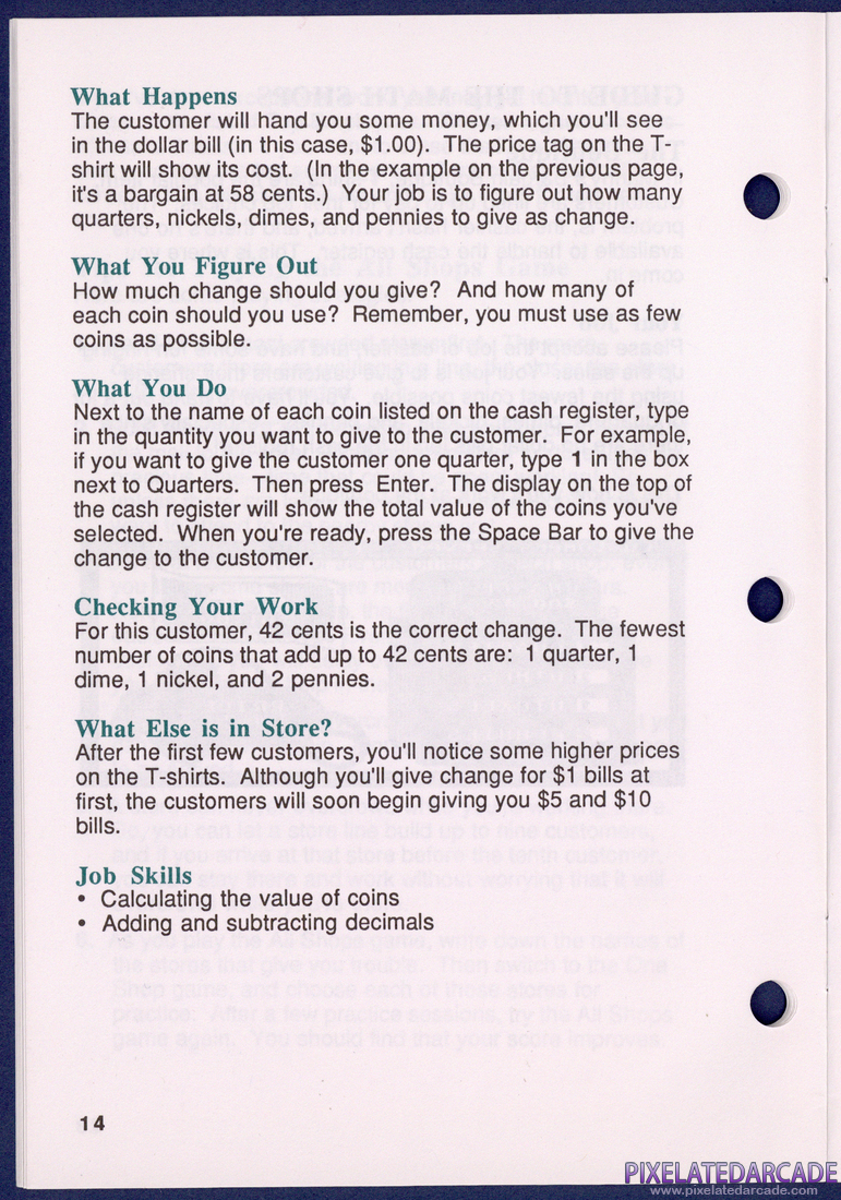 Math Shop: Instruction Manual - Page 14