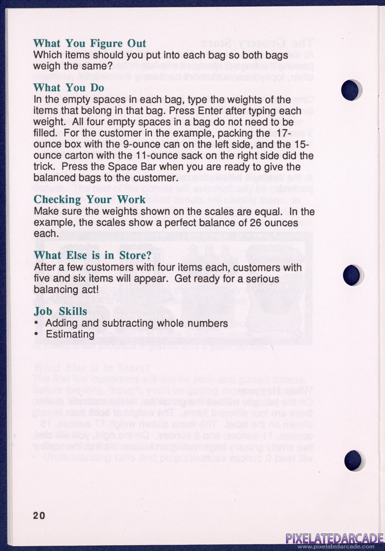 Math Shop: Instruction Manual - Page 20