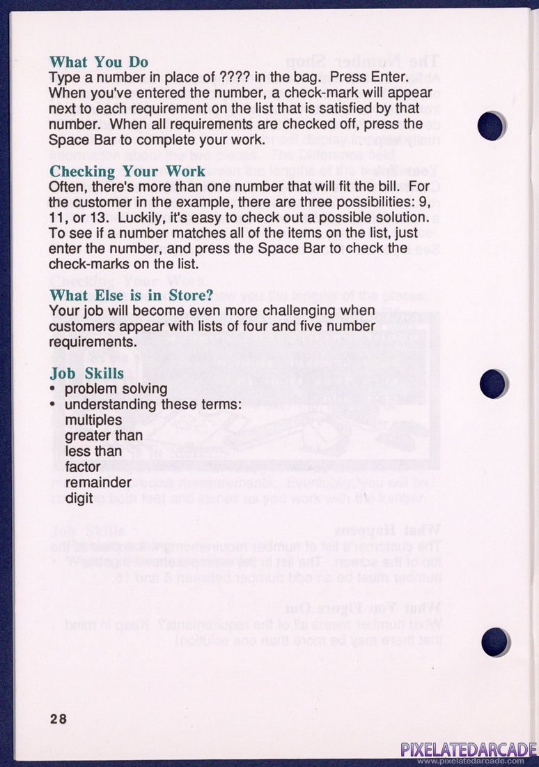 Math Shop: Instruction Manual - Page 28
