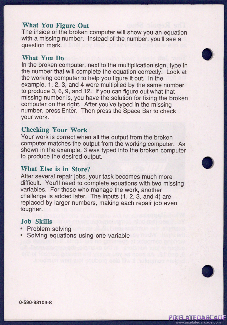 Math Shop: Instruction Manual - Page 32
