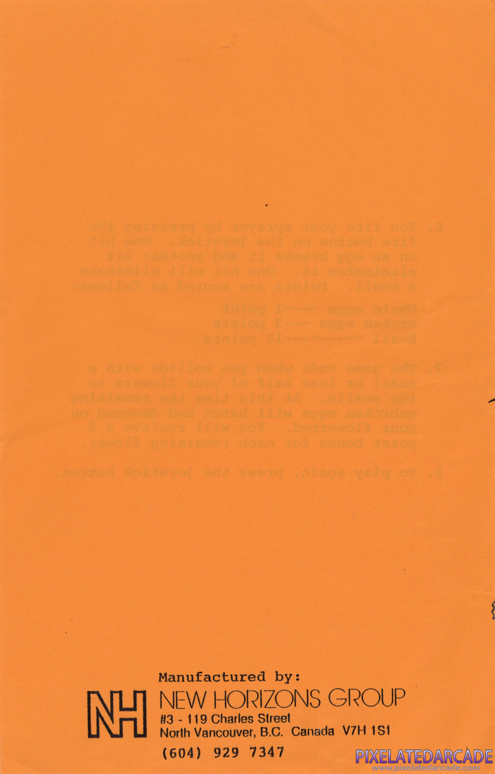 Snailbait!: Instructions - Back