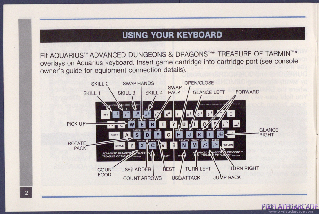 Advanced Dungeons & Dragons: Treasure of Tarmin Cartridge: Instruction Manual - Page 2