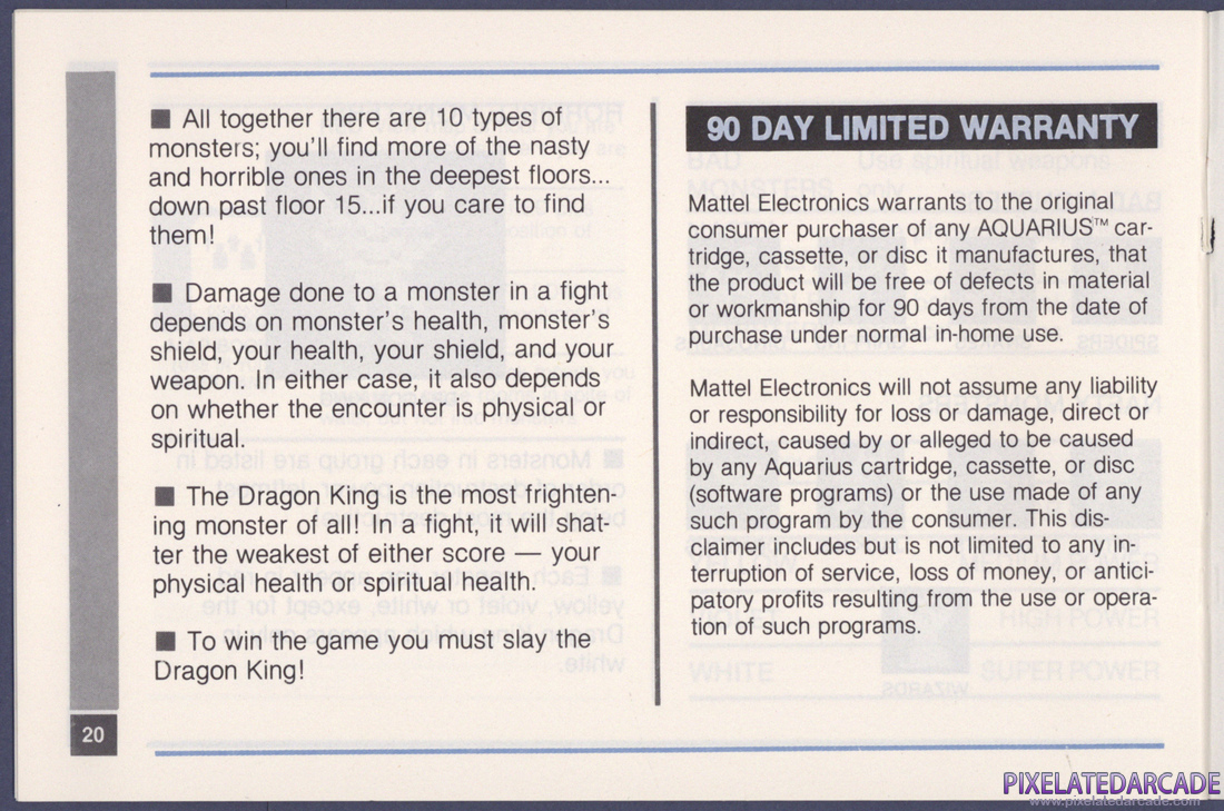 Advanced Dungeons & Dragons: Treasure of Tarmin Cartridge: Instruction Manual - Page 20