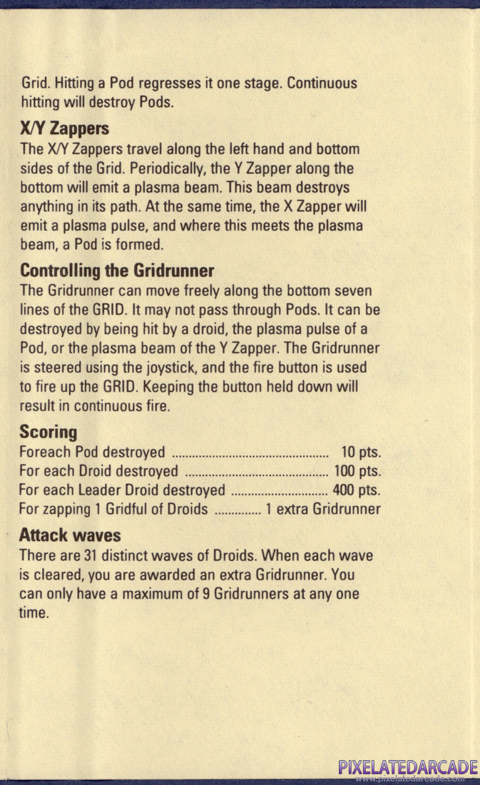 Gridrunner: Instruction Manual - Page 3