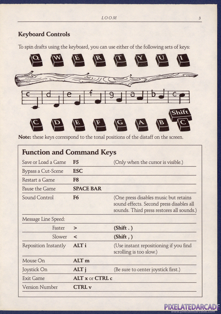Loom: IBM/Tandy Reference Card - Page 3