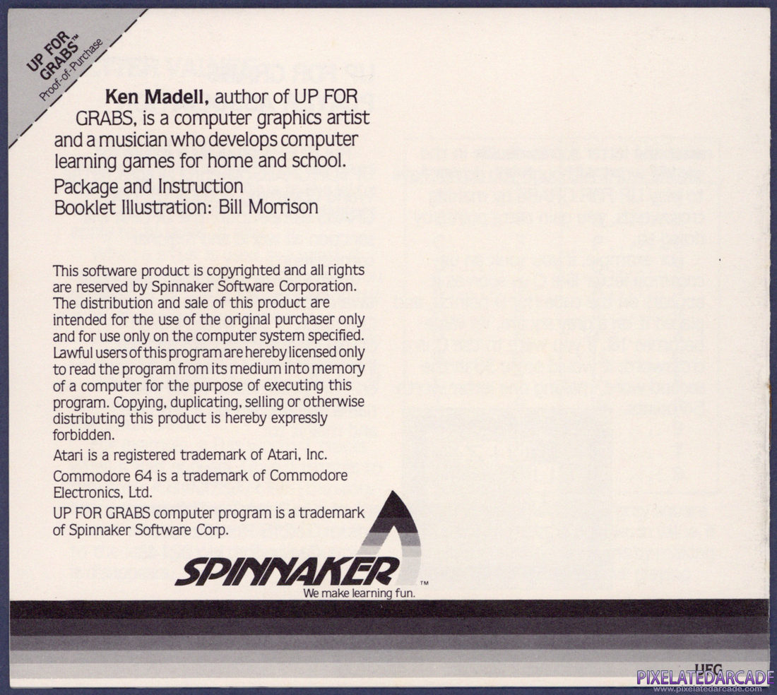 Up for Grabs: Instruction Manual - Back Cover