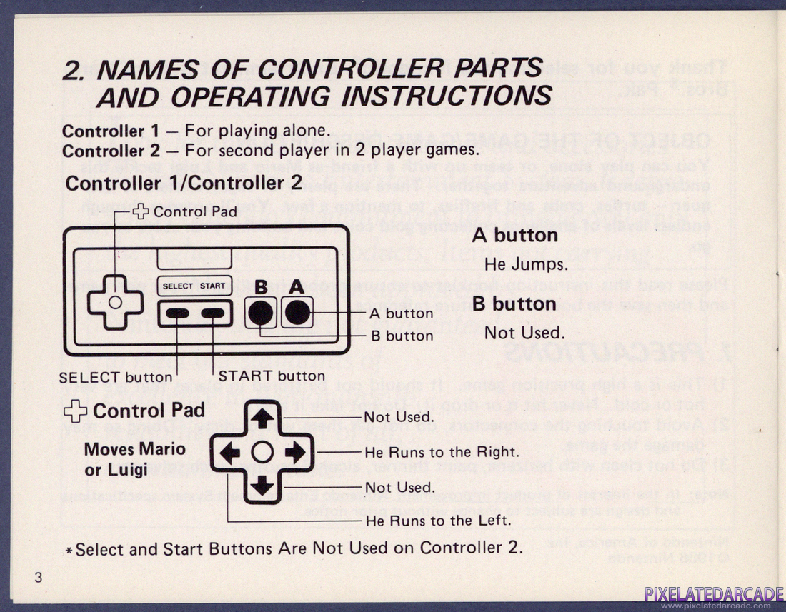 Mario Bros.: Instruction Manual - Page 3