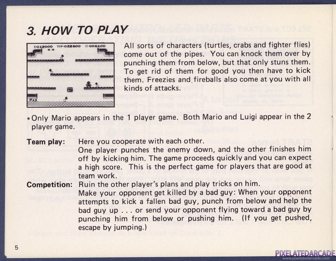 Mario Bros.: Instruction Manual - Page 5