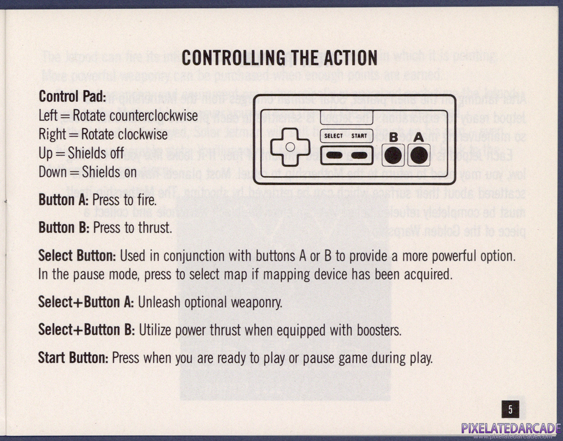 Solar Jetman: Hunt for the Golden Warpship: Instruction Manual - Page 5