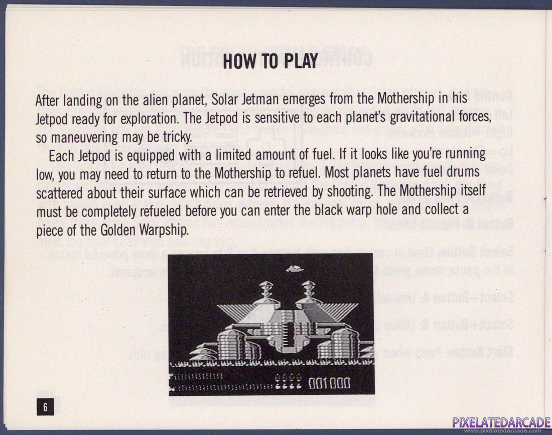 Solar Jetman: Hunt for the Golden Warpship: Instruction Manual - Page 6