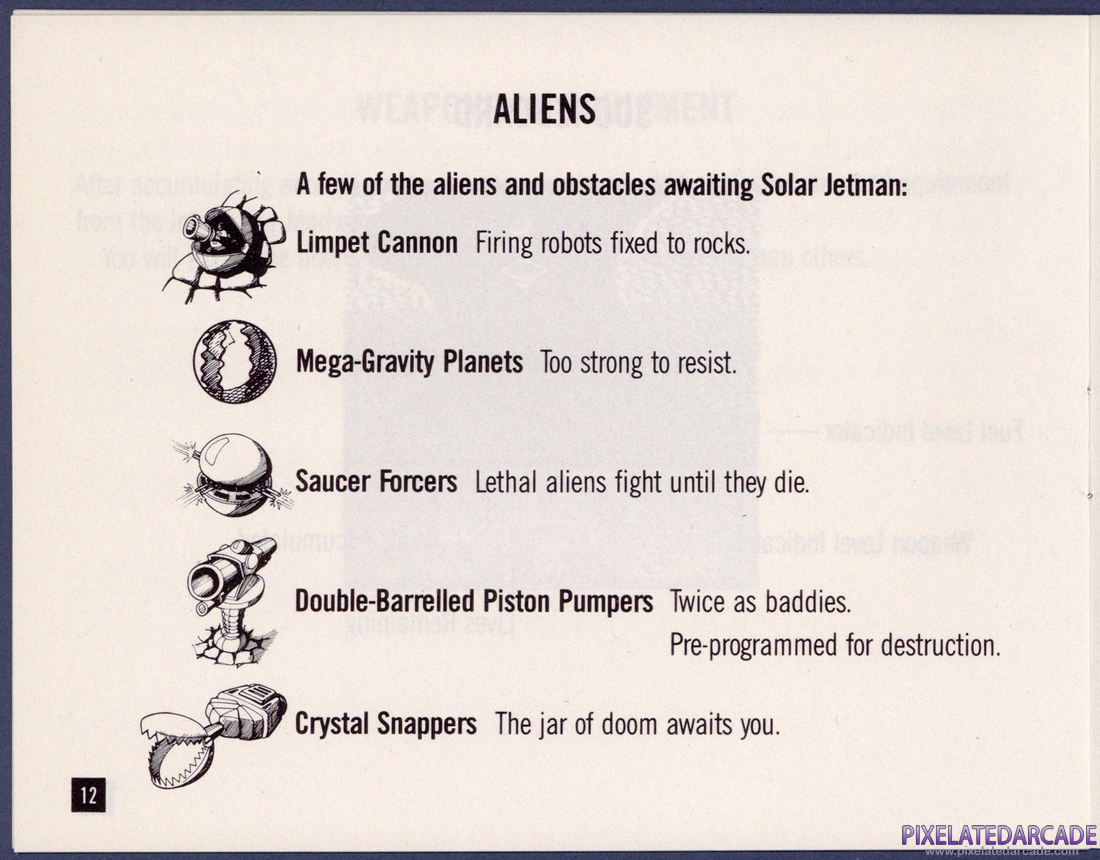 Solar Jetman: Hunt for the Golden Warpship: Instruction Manual - Page 12