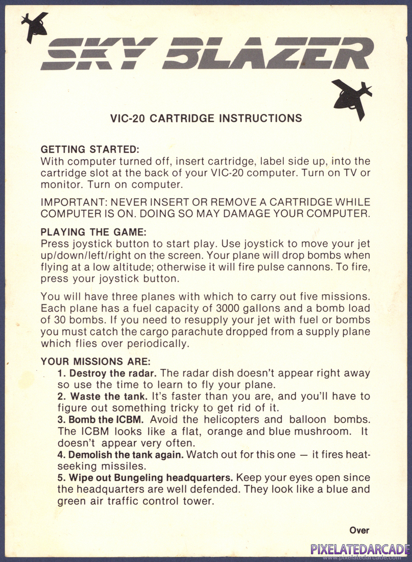 Star Blazer: Instruction Manual - Front