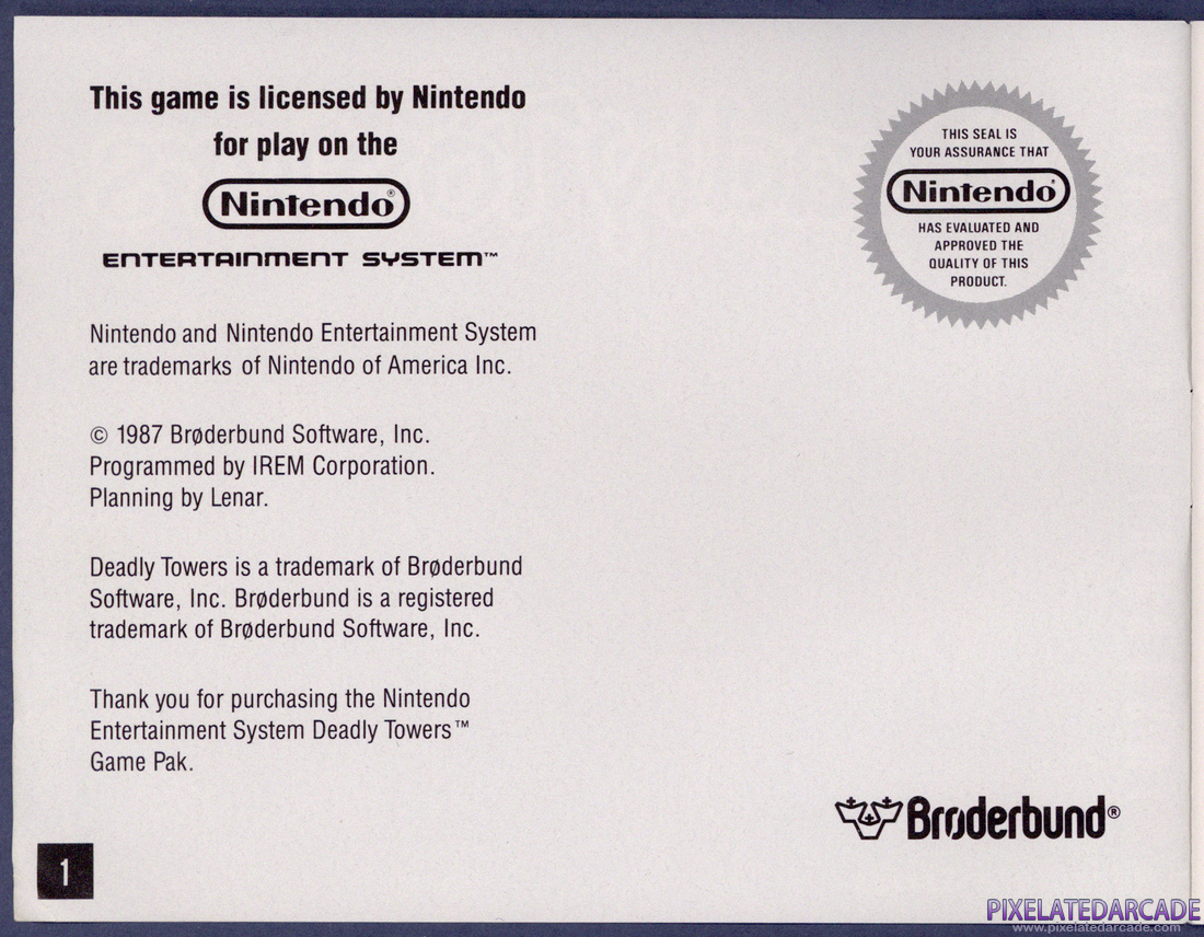 Deadly Towers: Instruction Manual - Page 1