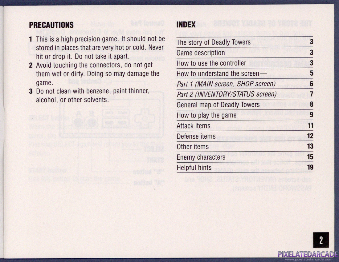 Deadly Towers: Instruction Manual - Page 2