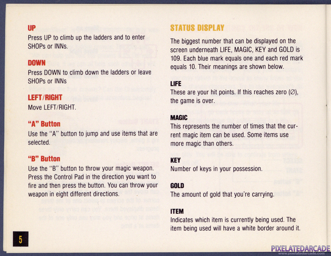 Legacy of the Wizard: Instruction Manual - Page 5