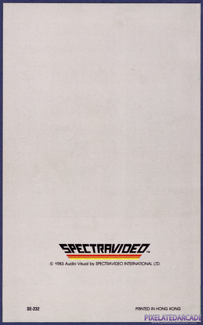 Frantic Freddy: Instruction Manual - Back Cover