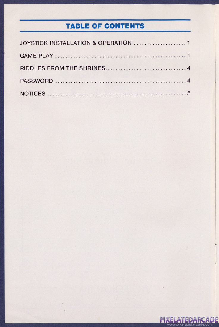 Aigina's Prophecy: Instruction Manual - Table of Contents