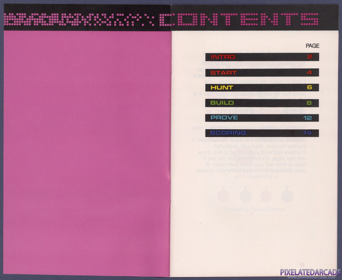 Number Crunch: Instruction Manual - Table of Contents