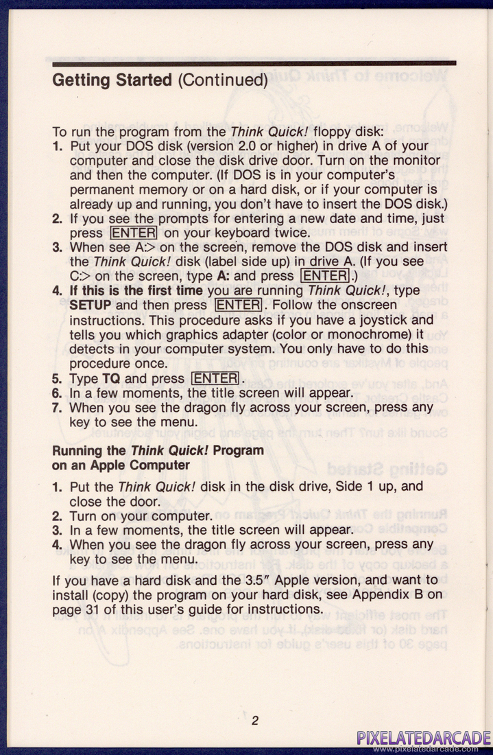 Think Quick!: Instruction Manual - Page 2