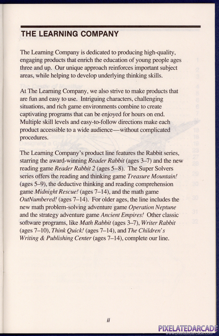 Think Quick!: Instruction Manual - Page ii