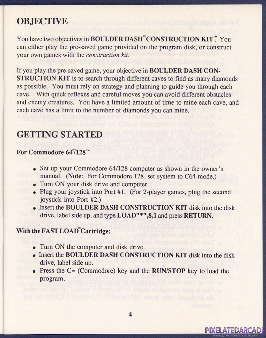 Boulder Dash Construction Kit: Instruction Manual - Page 4