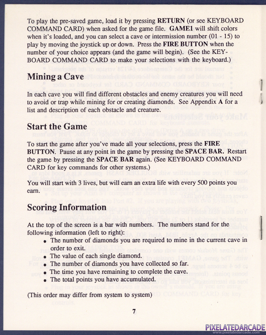 Boulder Dash Construction Kit: Instruction Manual - Page 7