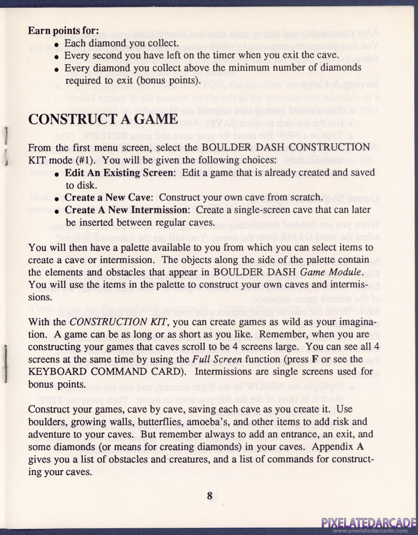 Boulder Dash Construction Kit: Instruction Manual - Page 8