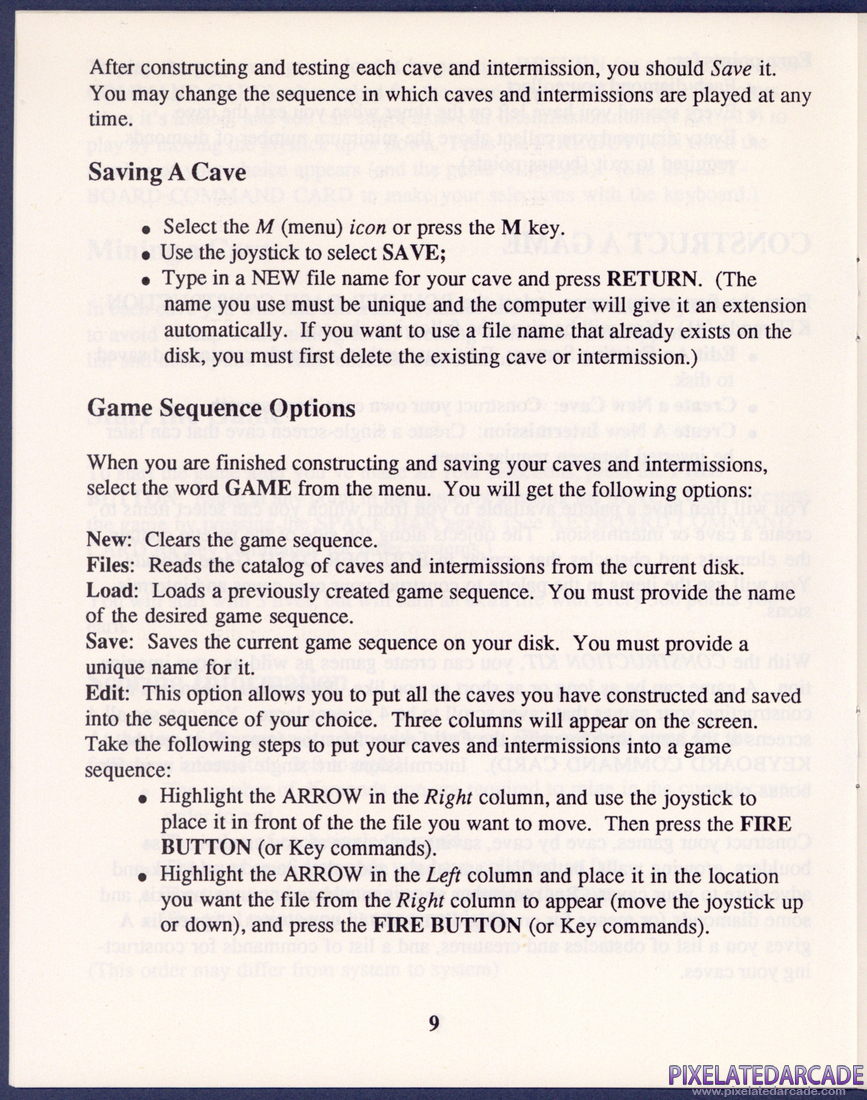 Boulder Dash Construction Kit: Instruction Manual - Page 9