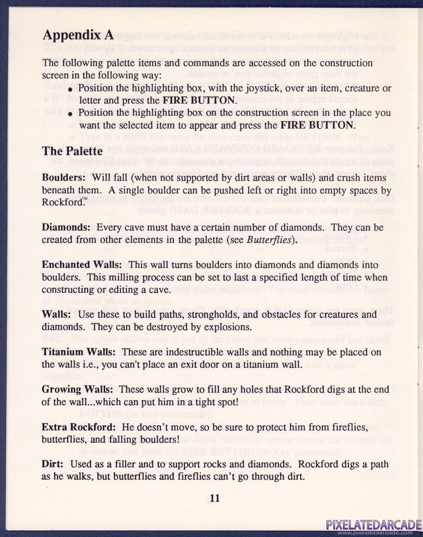 Boulder Dash Construction Kit: Instruction Manual - Page 11