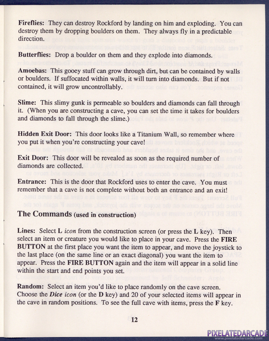 Boulder Dash Construction Kit: Instruction Manual - Page 12