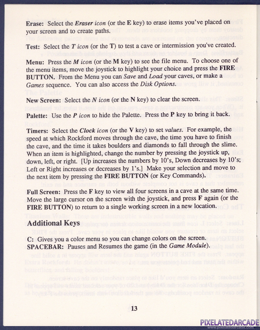 Boulder Dash Construction Kit: Instruction Manual - Page 13