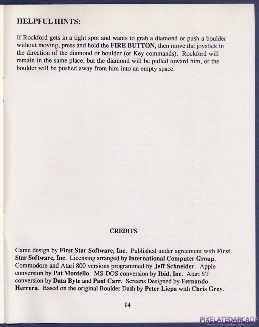 Boulder Dash Construction Kit: Instruction Manual - Page 14