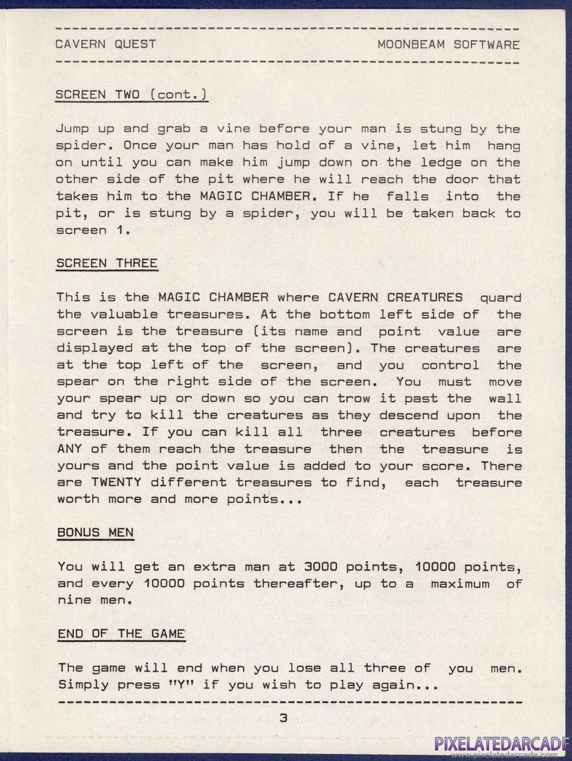 Cavern Quest: Instruction Manual - Page 3