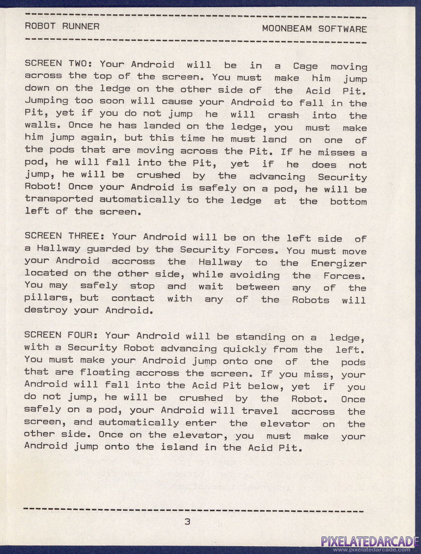 Robot Runner: Instruction Manual - Page 3
