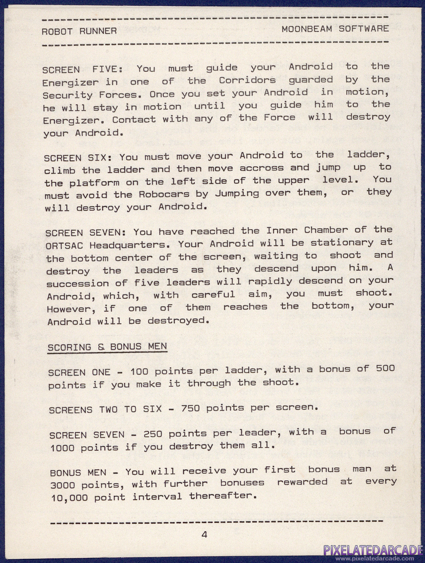 Robot Runner: Instruction Manual - Page 4