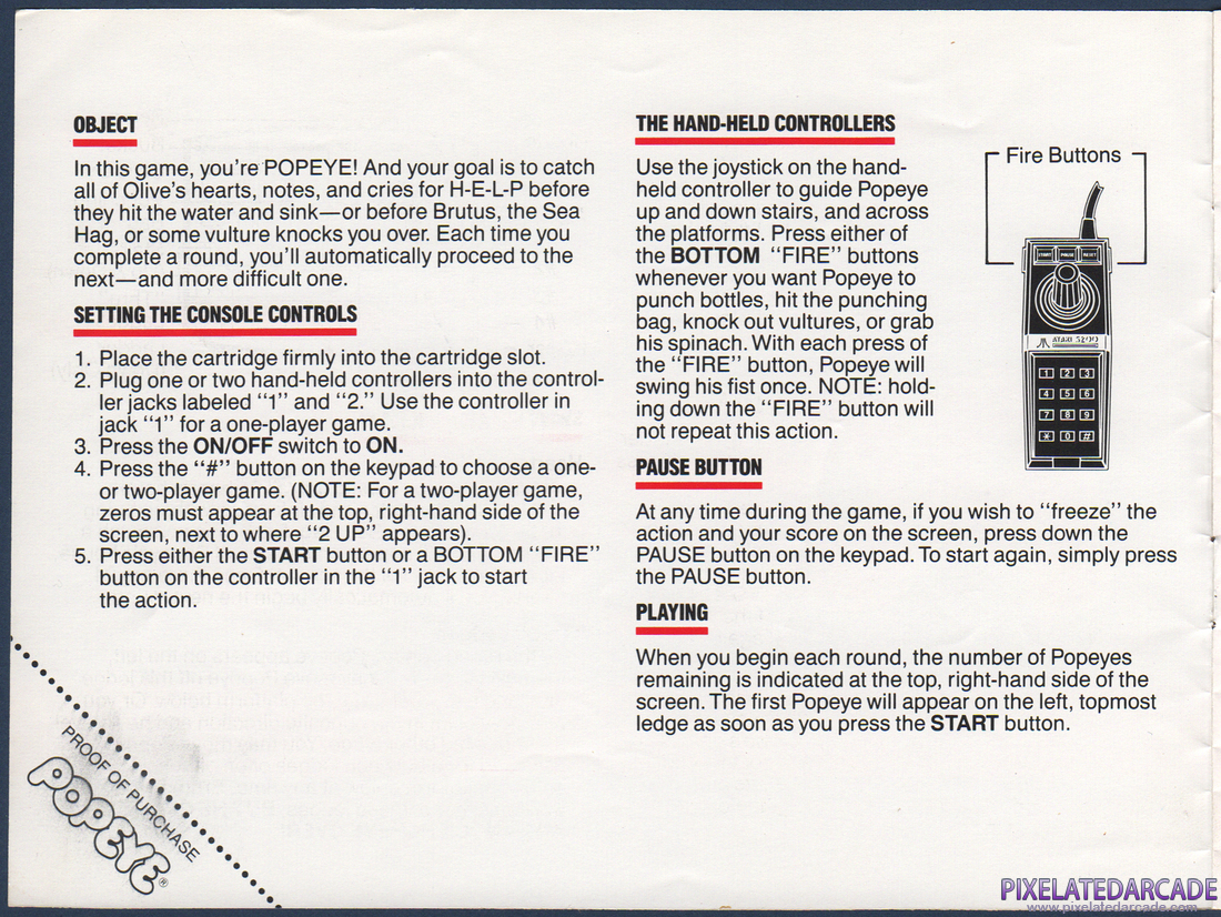 Popeye: Instruction Manual - Page 2