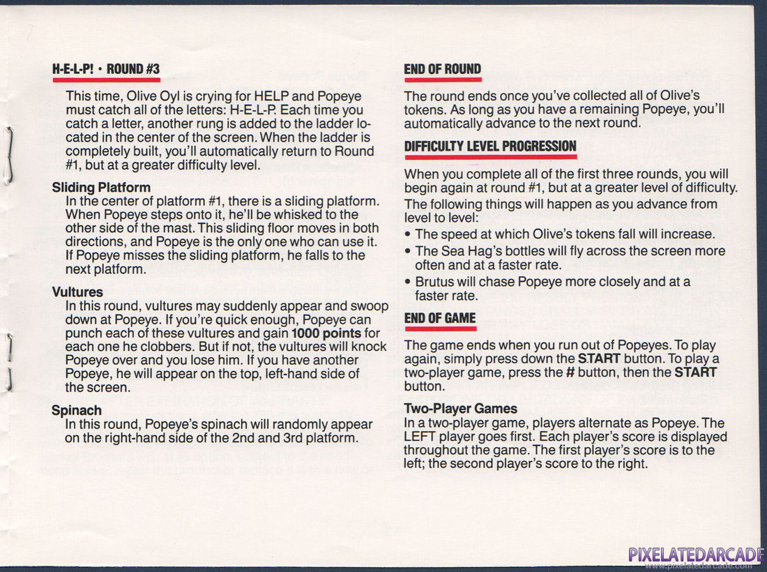 Popeye: Instruction Manual - Page 5
